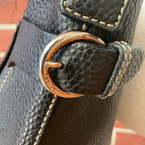 •❤️SOLD❤️Lancel Paris Black Pebbled Leather Zip Crossbody Shoulder Bag, NWOT - Picture 4 of 14